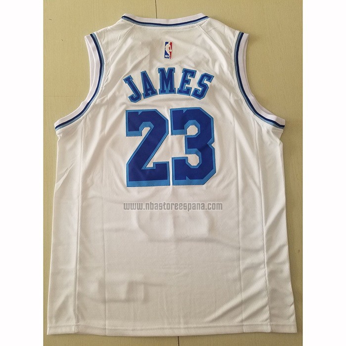 Camiseta Los Angeles Lakers Lebron James NO 23 Classic 2019-20 Blanco